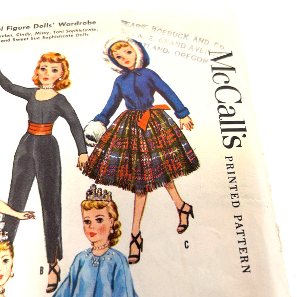 McCalls Vintage 1950's Pattern #2255 12" High Heel Figure Doll Wardrobe - Picture 3 of 6